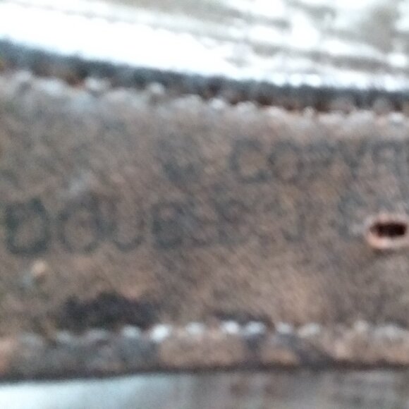 Rare Double J Saddlery H Western Leather Belt with studs and metal cross shields - Picture 5 of 7